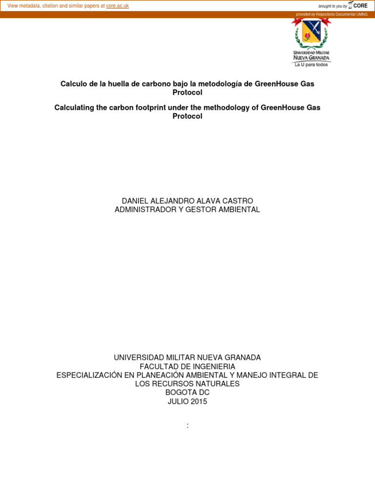 Cálculo de la Huella de Carbono GEI | PDF | Gases de efecto invernadero ...