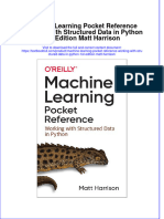[Download pdf] Machine Learning Pocket Reference Working With Structured Data In Python 1St Edition Matt Harrison online ebook all chapter pdf 