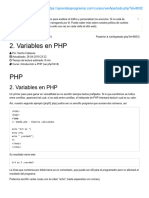 PHP - 2. Variables en PHP