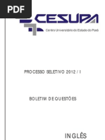 Cesupa 2012 - prova objetiva inglês