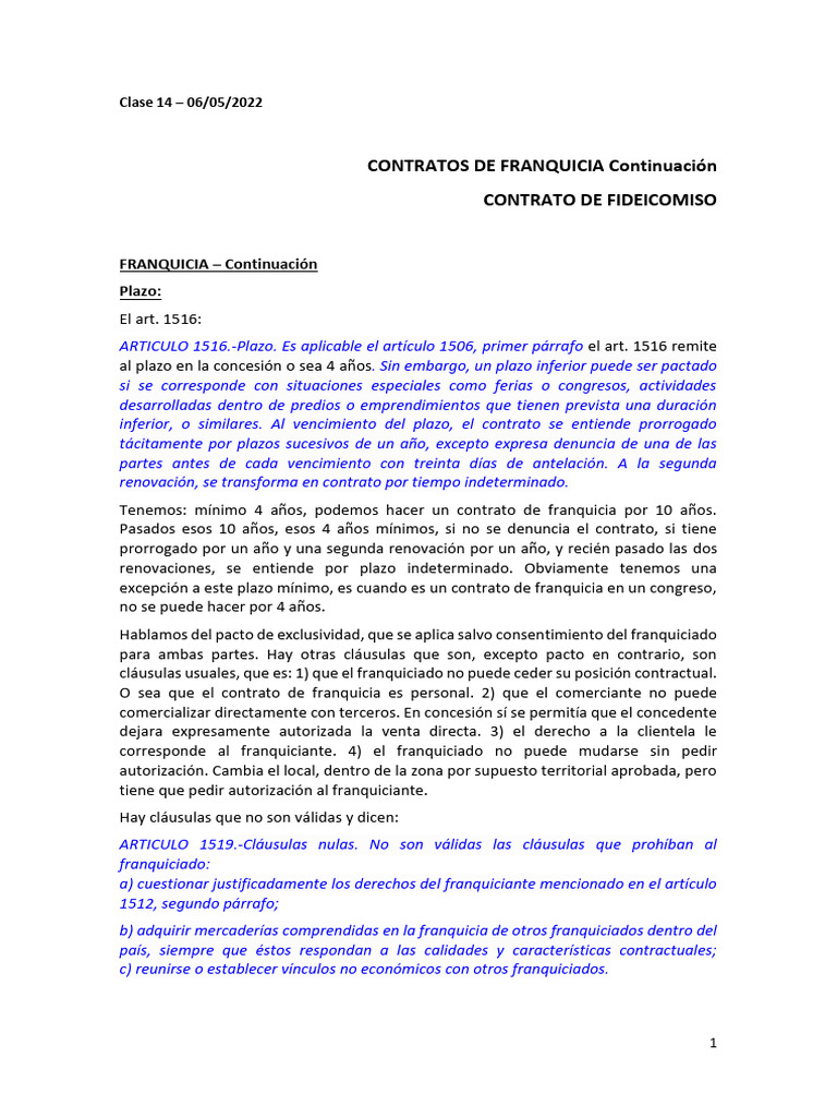 Contratos de Franquicia y Fideicomiso | PDF | Justicia | Crimen y violencia