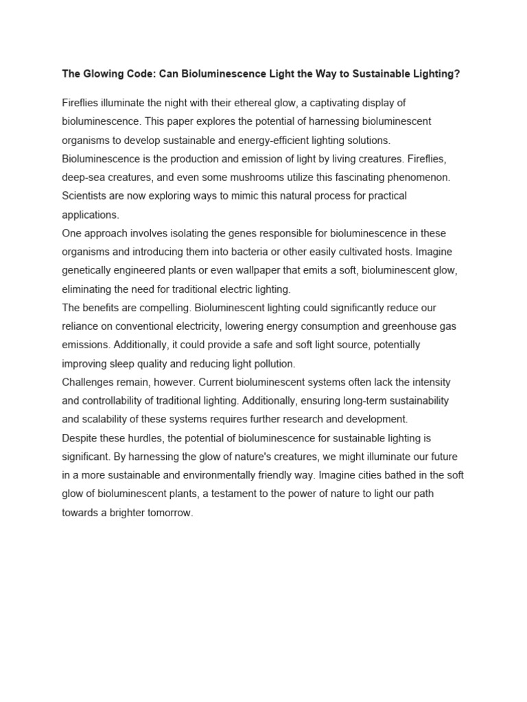 PDFBioluminescent algae and possible implications in architectural design - Sustainable Apartment Renovation With Bioluminescent Lighting