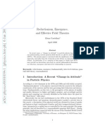 Reductionism, Emergence, and Effective Field Theories: 1 Introduction: A Recent "Change in Attitude" in Particle Physics