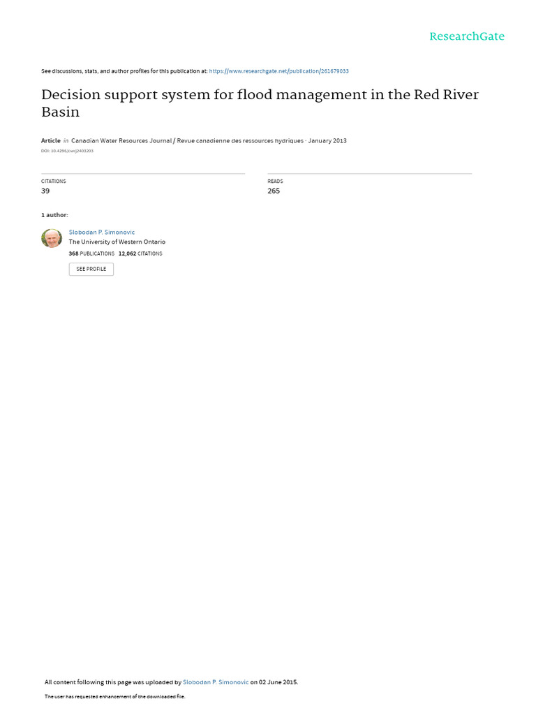Decision Support System For Flood Management in TH | PDF | Flood ...