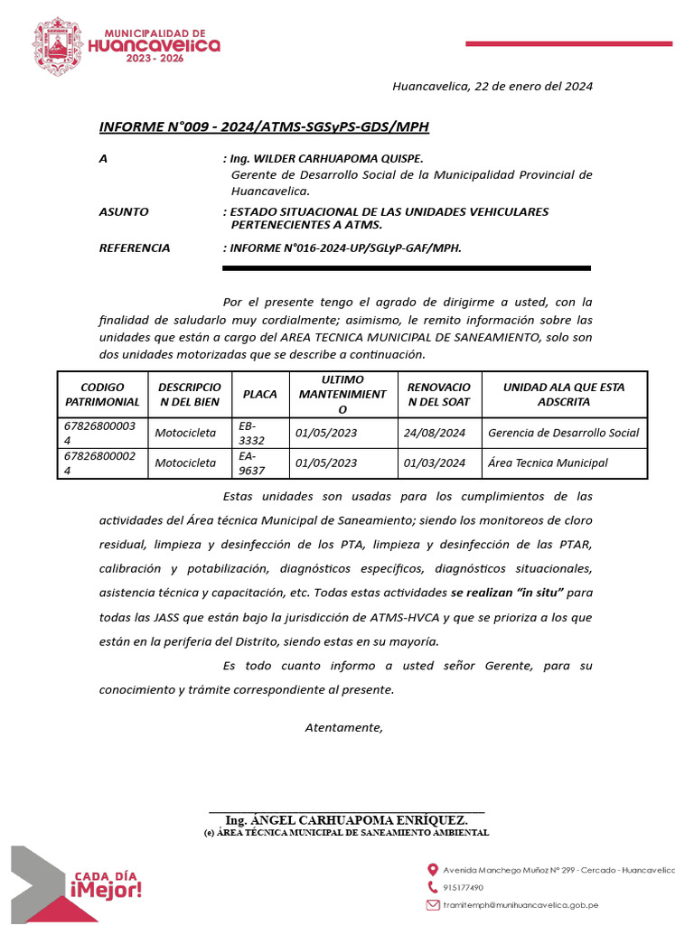 Informe 009-2024 | PDF | Ingeniería hidráulica | La contaminación del agua
