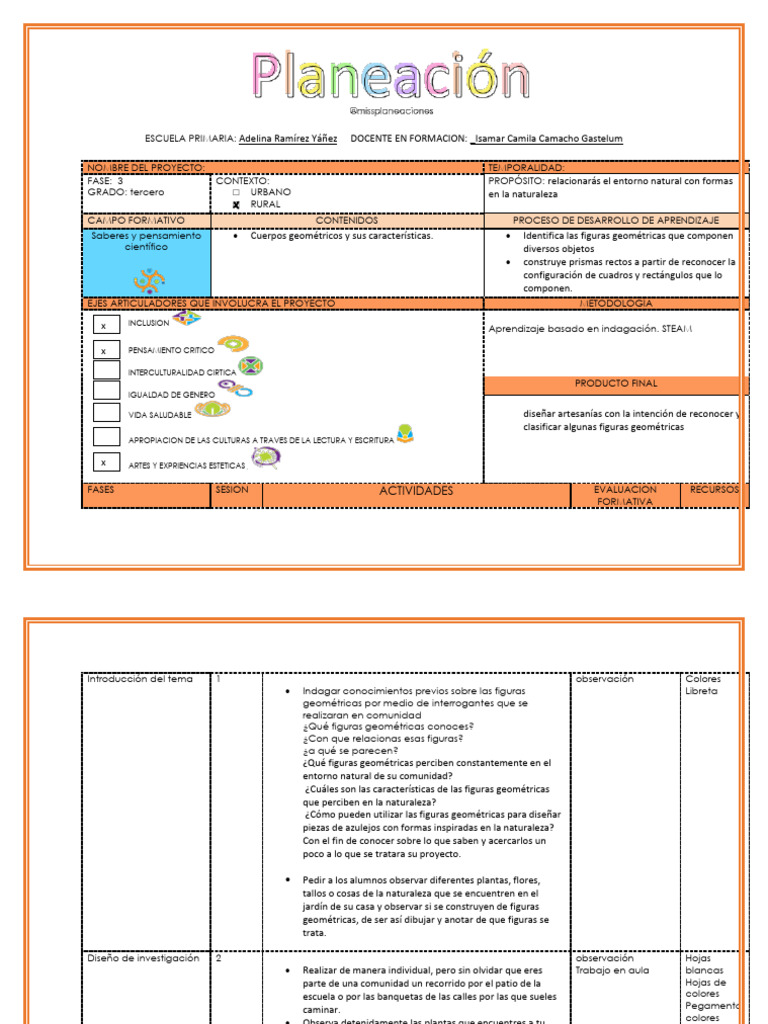 Proyecto de Geometría en la Naturaleza | PDF