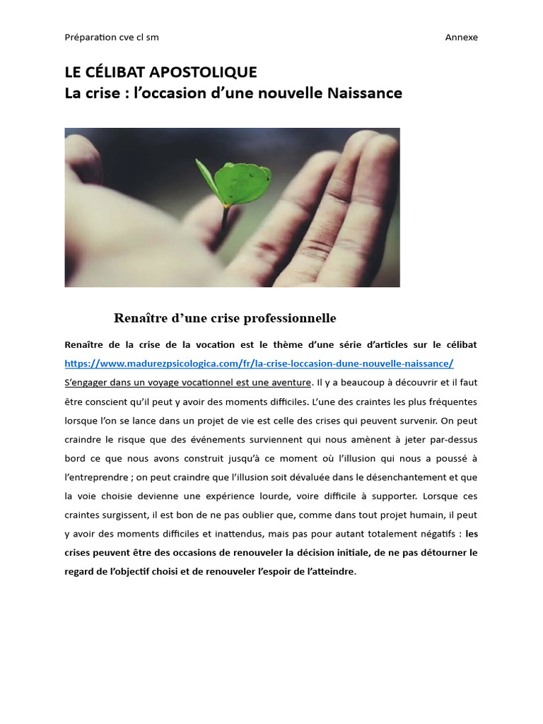 Renaître des crises de vocation et d'amour | PDF | Amour | Dieu
