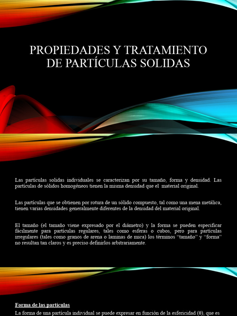 Propiedades y Tratamiento de Partículas Solidas | PDF | Densidad