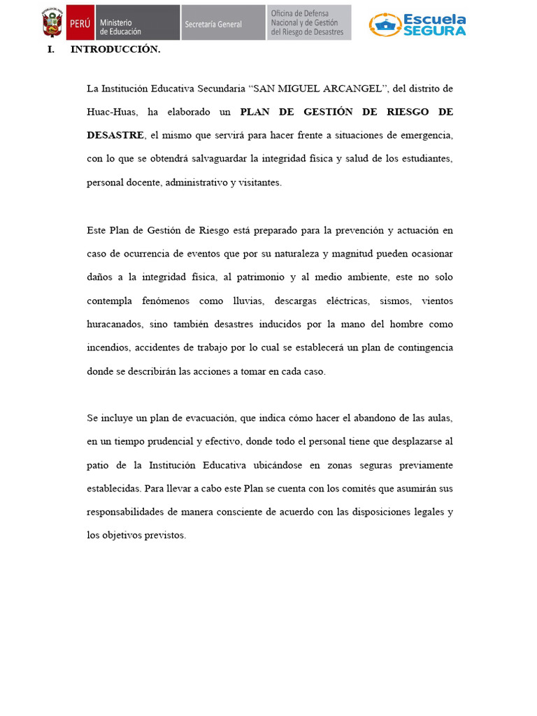 Plan De Gestion De Riesgo2 Descargar Gratis Pdf Radiación Temblores