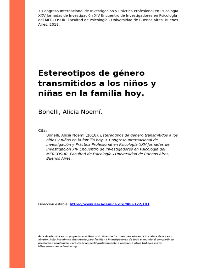 Estereotipos de género en la familia hoy | PDF | Hombre | Rol de género