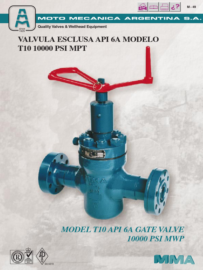 Válvula Esclusa API 6A Modelo T10 | PDF | Ingeniería mecánica | Materiales