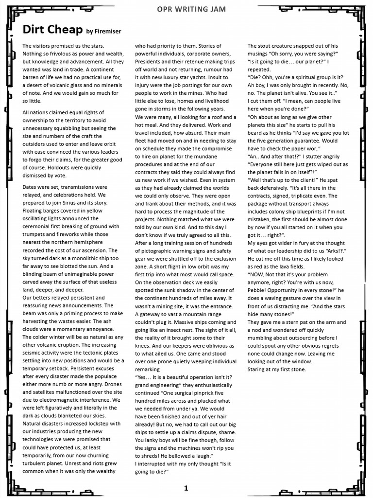 Dirt Cheap Jam 10th | PDF | Earth Sciences