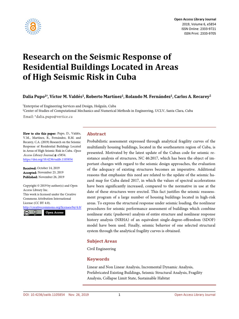 Research On The Seismic Response of Residential Bu | PDF | Solid ...