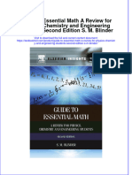 Guide To Essential Math A Review For Physics Chemistry and Engineering Students Second Edition S. M. Blinder