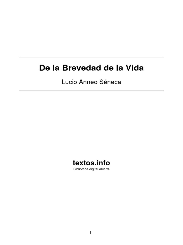 La Brevedad de la Vida según Séneca | PDF | Pelo