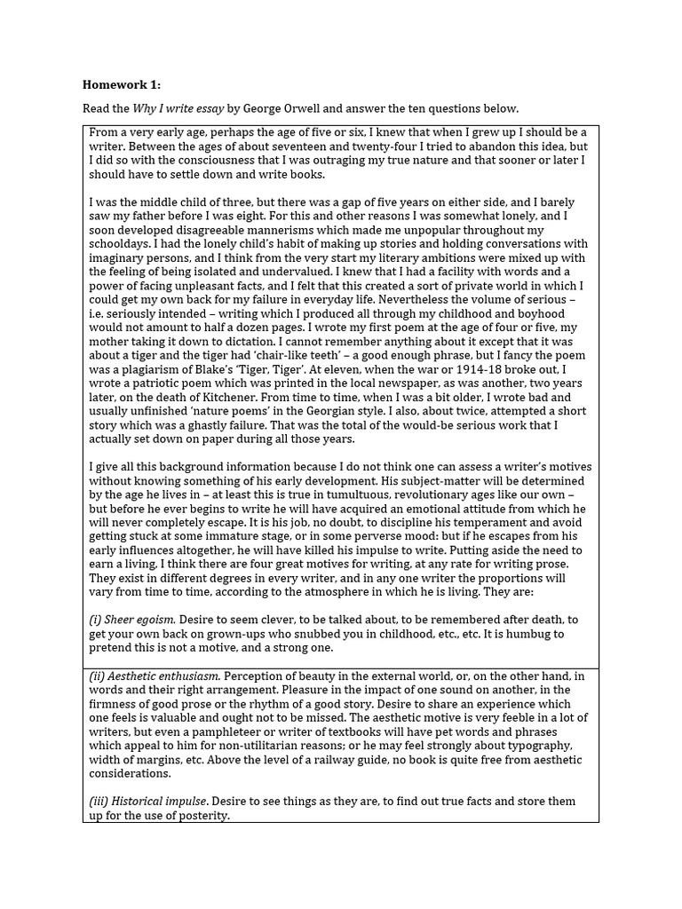 Orwell why i write pdf experience consciousness