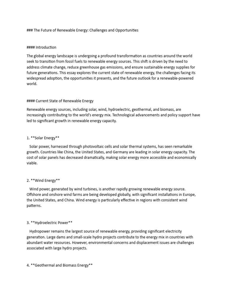 Future of Renewable Energy Insights | PDF | Renewable Energy | Energy ...