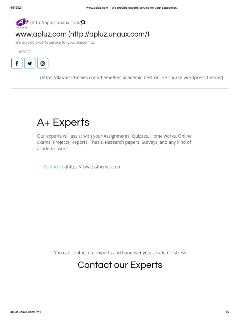 Academic Assistance by A+ Experts | PDF