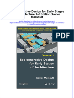 (Download PDF) Eco Generative Design For Early Stages of Architecture 1St Edition Xavier Marsault Online Ebook All Chapter PDF