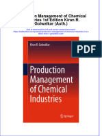 [Download pdf] Production Management Of Chemical Industries 1St Edition Kiran R Golwalkar Auth online ebook all chapter pdf 