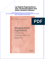 (Download PDF) Managing Hybrid Organizations Governance Professionalism and Regulation Susanna Alexius Online Ebook All Chapter PDF