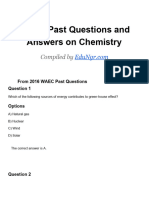 WAEC Chemistry Past Questions 