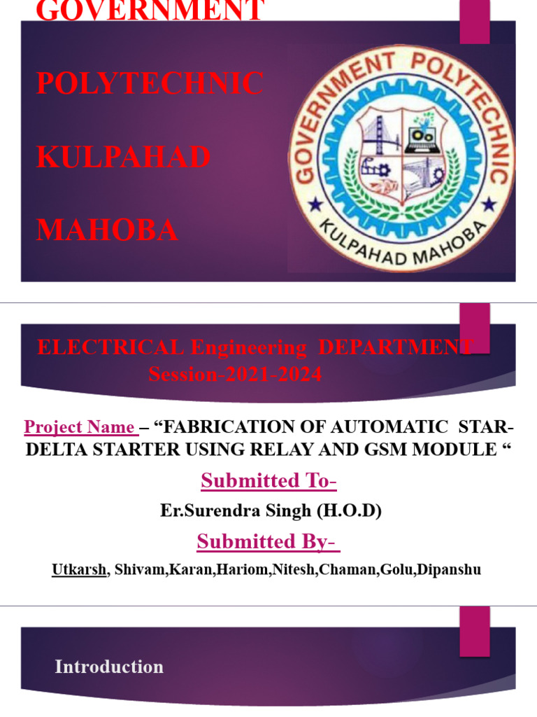 Engineering Project: Star-Delta Starter | PDF | Relay | Electric Motor