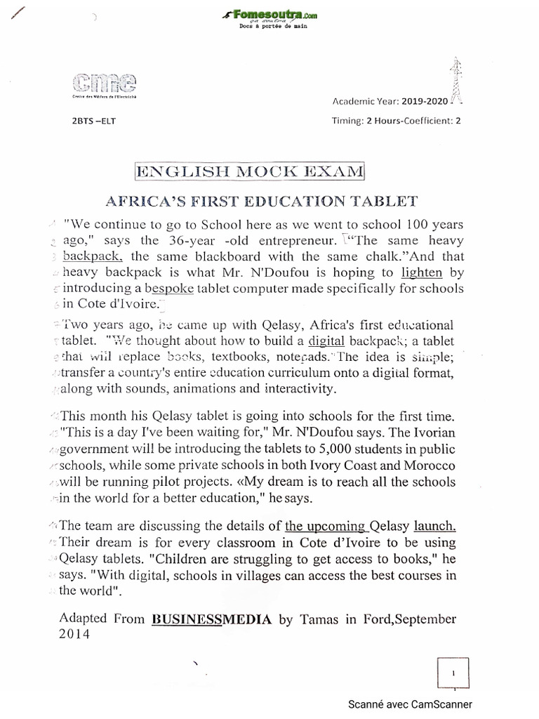 Bts Blanc Anglais Pdf