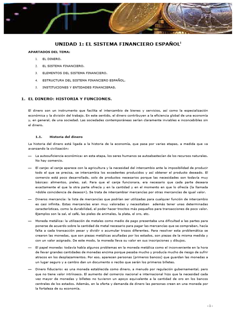 Sistema Financiero Español: Estructura y Funciones | PDF | Bancos | Moneda