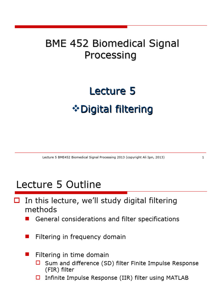 BME 4 52 Bio Medi Cal Signal Processing | PDF | Information And ...