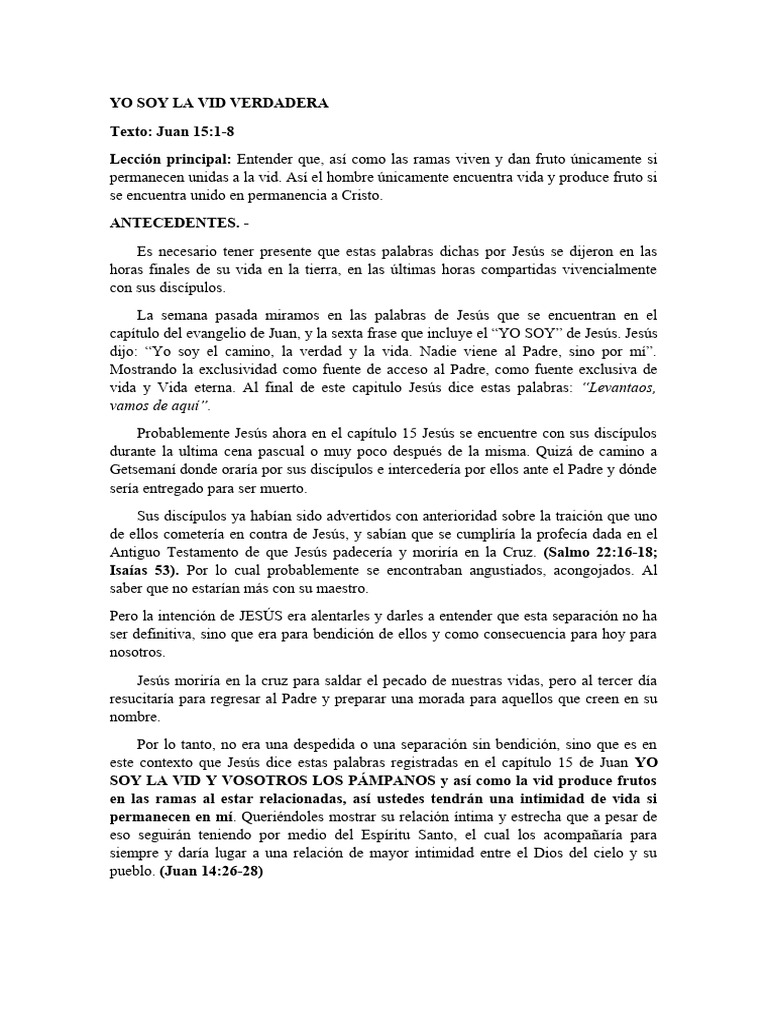 Yo Soy La Vid Verdadera | PDF | Jesús | Cristo (título)