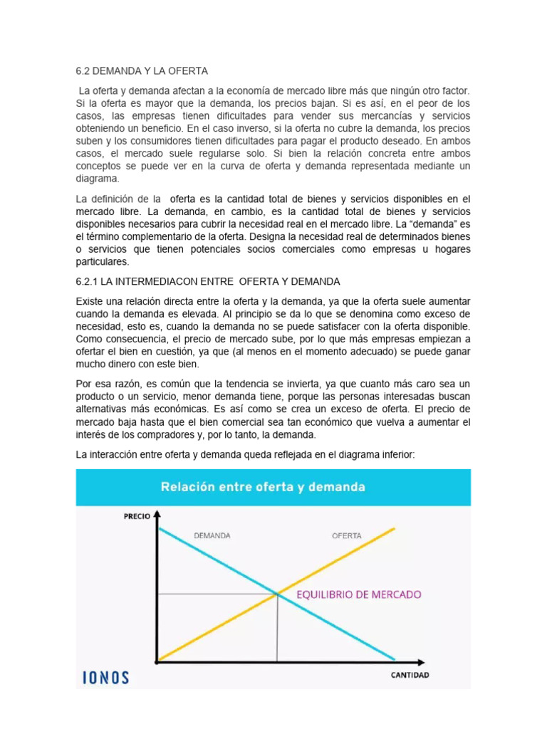 Oferta y Demanda en la Economía de Mercado | PDF | Oferta (economía ...