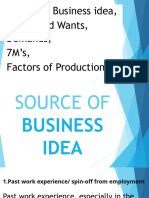 Lesson 3. Source of Business Ideas and 7Ms