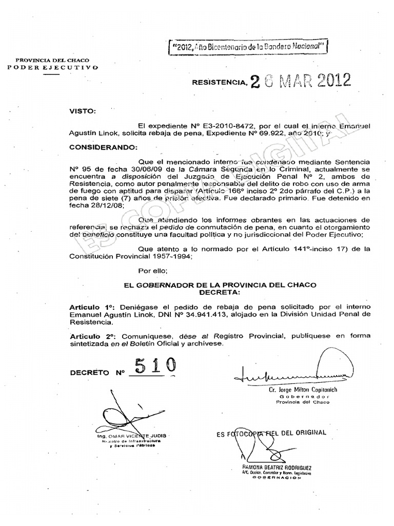 Decreto Chaco 510-2012 | PDF