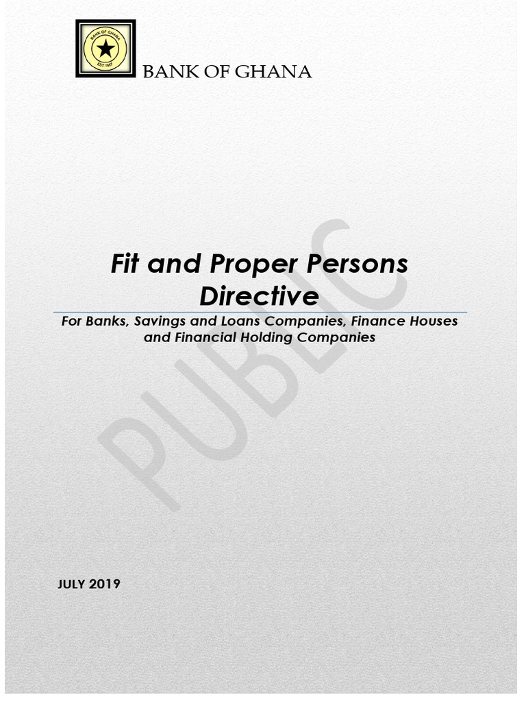 Fit and Proper Persons Directive 2019 | PDF | Banks | Audit