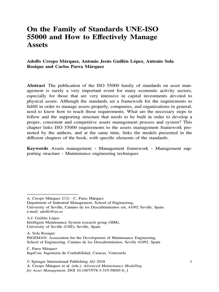 Managing Assets with ISO 55000 Standards | PDF | Reliability ...