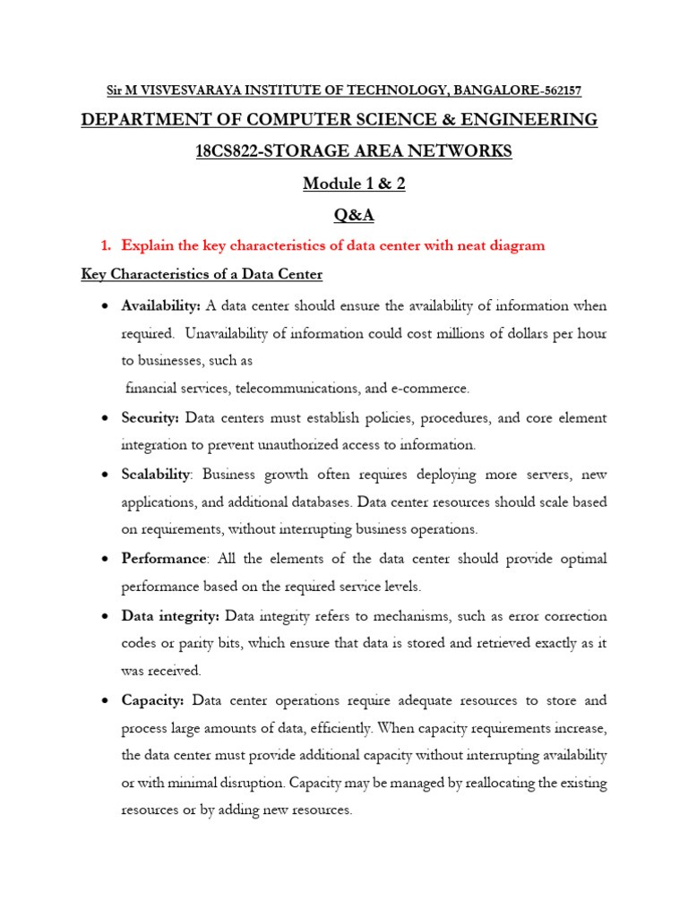 18CS822-SAN NOTES-m1 & m2-MAR 2024 | PDF | Hard Disk Drive | Computer ...