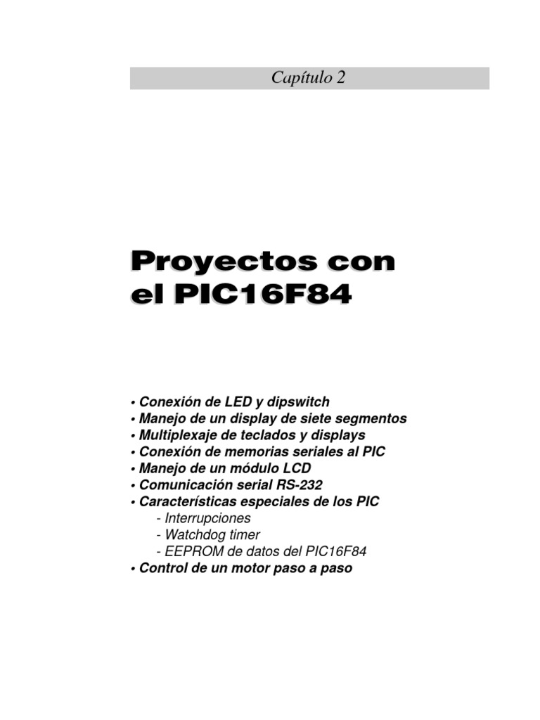 Proyectos Con El PIC16F84 | PDF | Microcontrolador | Teclado