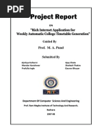Download Project Report on Rich Internet Application for Automatic College Timetable Generation  24th March 2008 by Anitha Ganesh SN73360839 doc pdf