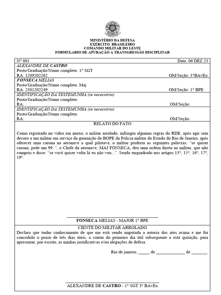 Apuração de Transgressão Disciplinar | PDF