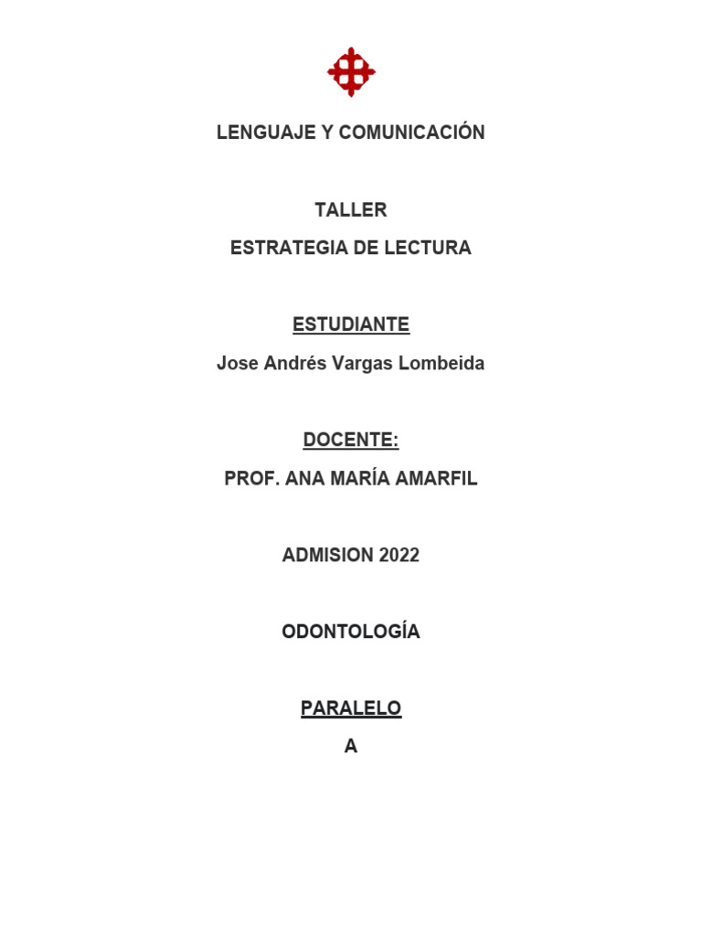 Estrategia de Lectura en Odontología | PDF | Artes del Lenguaje y ...