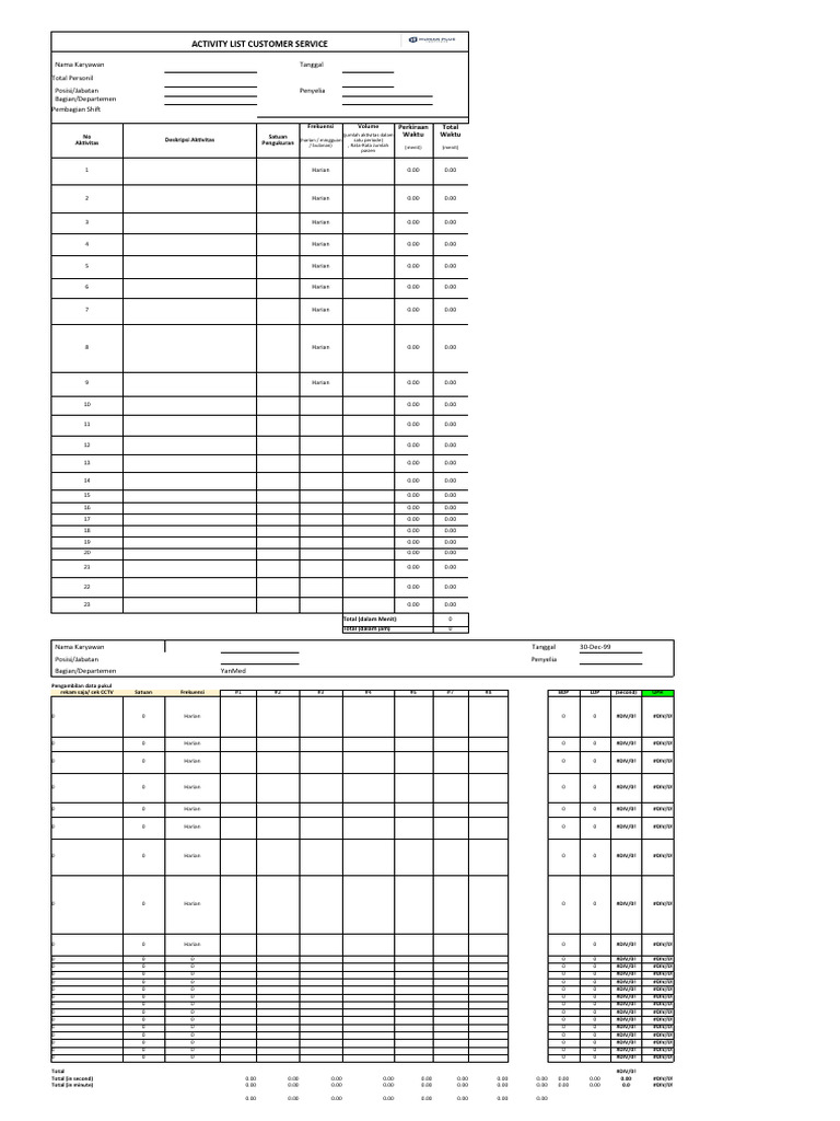 HM - Activity List - Customer Service | PDF
