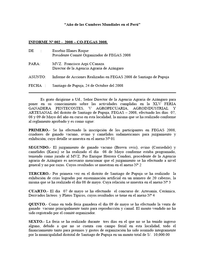Informe de Feria | PDF | Ganado