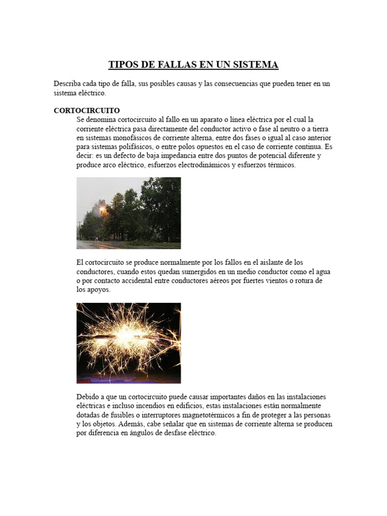 Tipos De Fallas En Un Sistema Pdf Aislador Electricidad