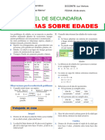 Problemas de Edades para Grado de SECUNDARIA