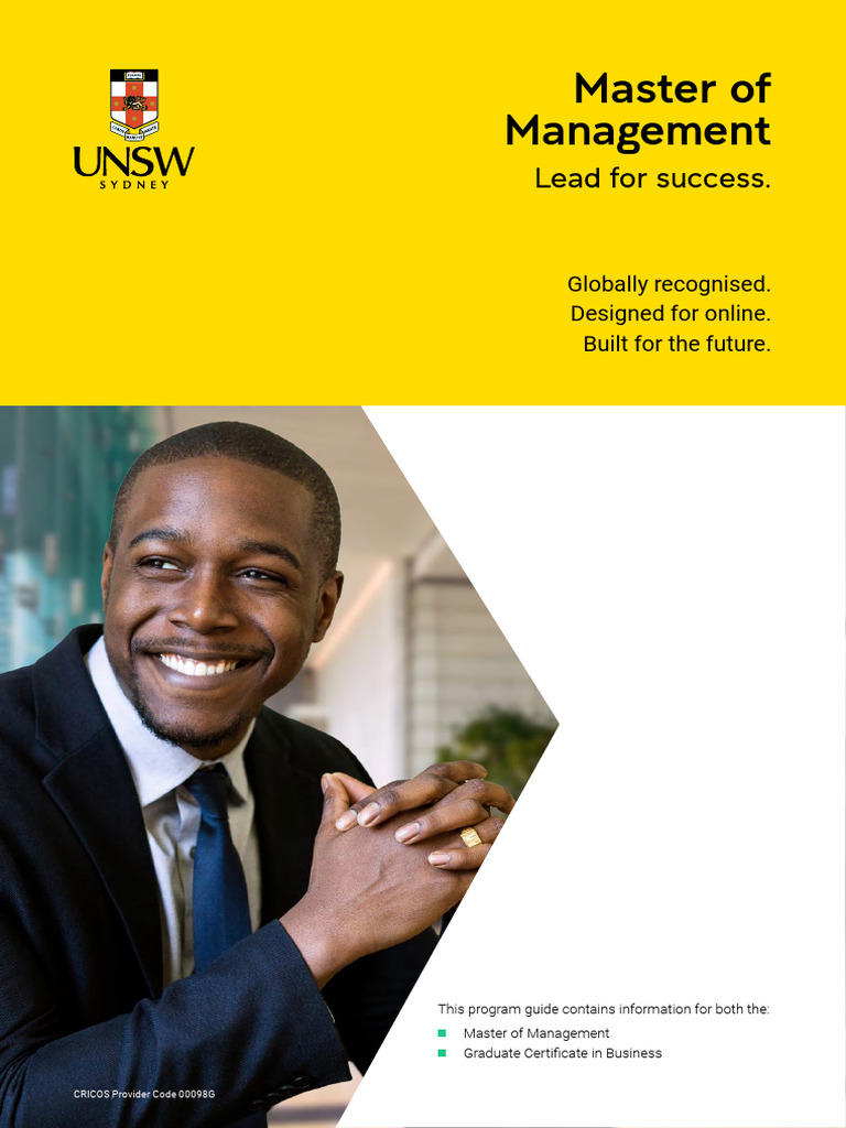 UNSW Master of Management Guide | PDF | Entrepreneurship | Strategic ...