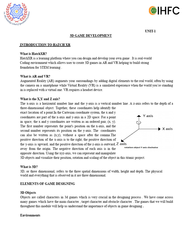 3D Game Development with HatchXR | PDF | Virtual Reality | Augmented ...