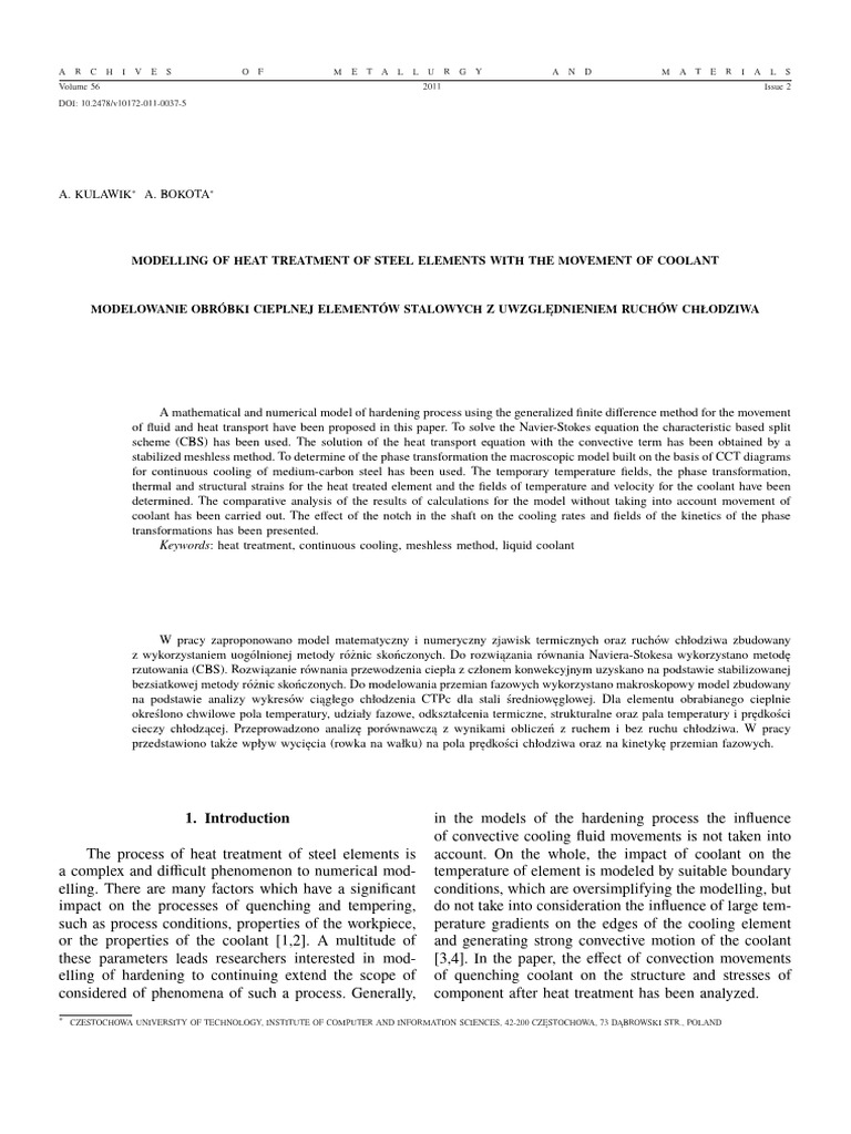 Heat Treatment Modeling of Steel Elements | PDF | Heat Treating | Heat ...