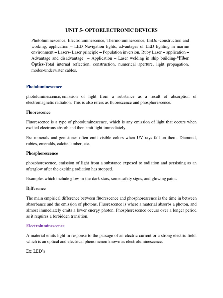 Optoelectronic Devices Overview | PDF | Laser | P–N Junction