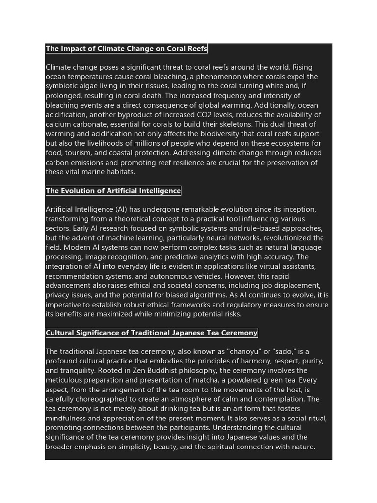 The Impact of Climate Change On Coral Reefs | PDF | Renewable Energy ...